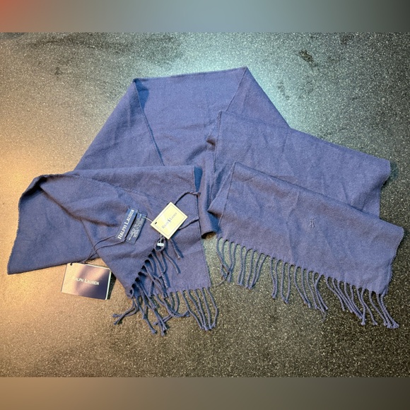 Ralph Lauren Accessories - Ralph Lauren Navy Blue 100% Cotton Scarf